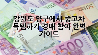 강원도 양구에서 중고차 득템하기: 경매 참여 완벽 가이드