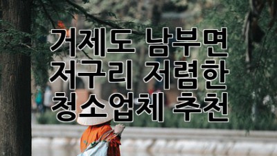 거제도 남부면 저구리 저렴한 청소업체 추천