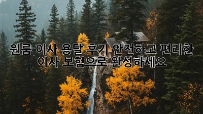 원룸 이사 용달 후기: 안전하고 편리한 이사, 보험으로 완성하세요!